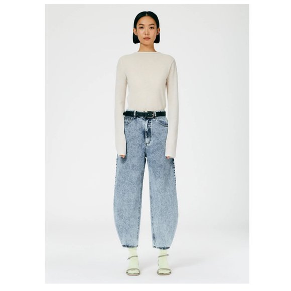 Tibi Acid Wash Denim High Waisted Barrel Jeans - Picture 5 of 7